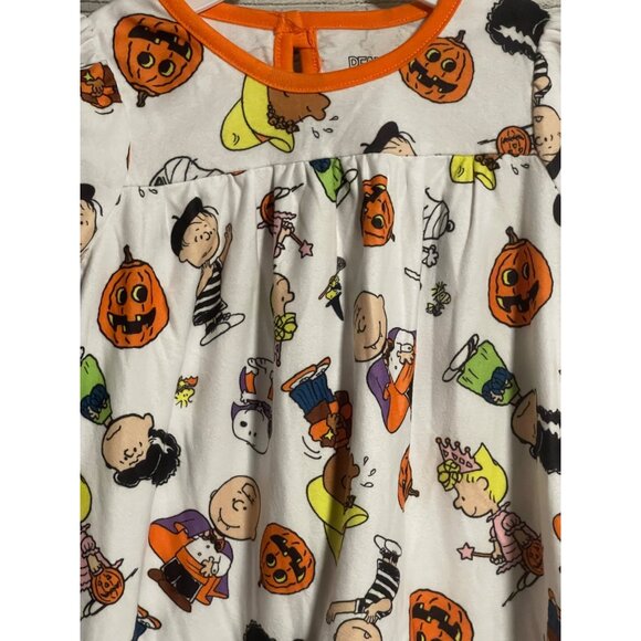 Peanuts Halloween Nightgown Girls 3T White With Charlie Brown Graphics - Picture 2 of 6